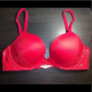 Body by Victoria red push up plunge bra 34C
